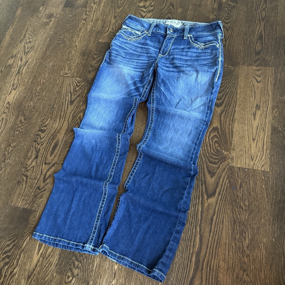 Ariat Women's Real Denim Jeans Size 33L 34x34 Mid Rise Bootcut Entwined Western